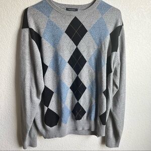 Dockers Crew Neck Sweater Argyle Design Large